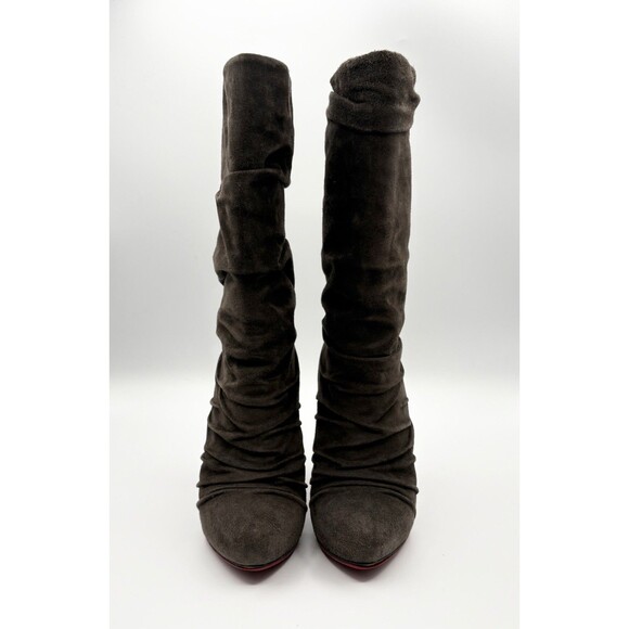 Christian Louboutin Brown Suede Slouchy Pilos Boots Mid Calf Sz EU 36 6 - Picture 5 of 15